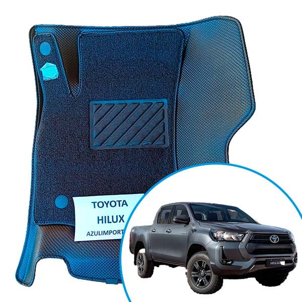 Comprá cubrealfombras termoformadas 3D para Toyota Hilux 2016 en adelante. Ajuste preciso, máxima protección contra agua, barro y polvo.