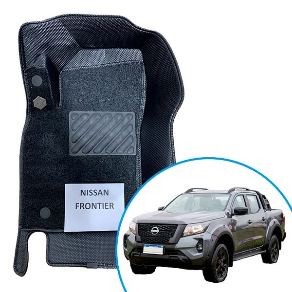 Alfombras termoformadas 3D para Nissan Frontier. Ajuste preciso y alta resistencia para proteger el interior en ciudad, trabajo y caminos de tierra.