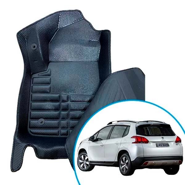 Alfombras termoformadas 3D para Peugeot 2008 1ra Generación. Ajuste preciso, cobertura total y protección contra agua, barro y polvo.