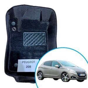 Alfombras termoformadas 3D para Peugeot 208 1ra Generación. Ajuste preciso, cobertura total y protección contra agua, barro, polvo y desgaste diario.