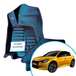 Alfombras termoformadas 3D para Peugeot 208 2da Generación. Ajuste preciso, cobertura total y protección contra agua, barro, polvo y desgaste diario.
