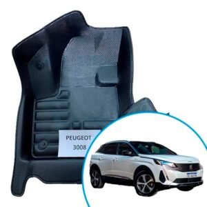 Alfombras termoformadas 3D para Peugeot 3008. Ajuste preciso, cobertura total y protección contra agua, barro, polvo y desgaste diario.