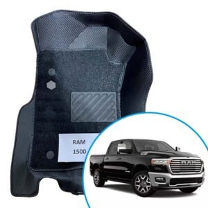 Alfombras termoformadas 3D para RAM 1500. Ajuste preciso, cobertura total y alta resistencia para proteger el interior de tu pickup.