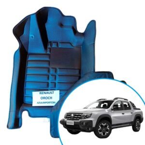 Alfombras termoformadas 3D para Renault Oroch. Ajuste preciso, cobertura total y alta resistencia para proteger el interior de tu pickup.
