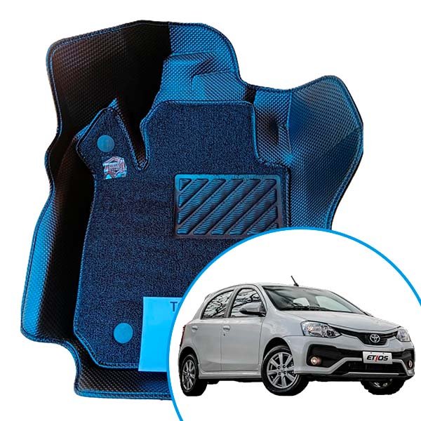 Alfombras termoformadas 3D para Toyota Etios. Ajuste preciso, cobertura total y protección contra agua, barro, polvo y desgaste diario.
